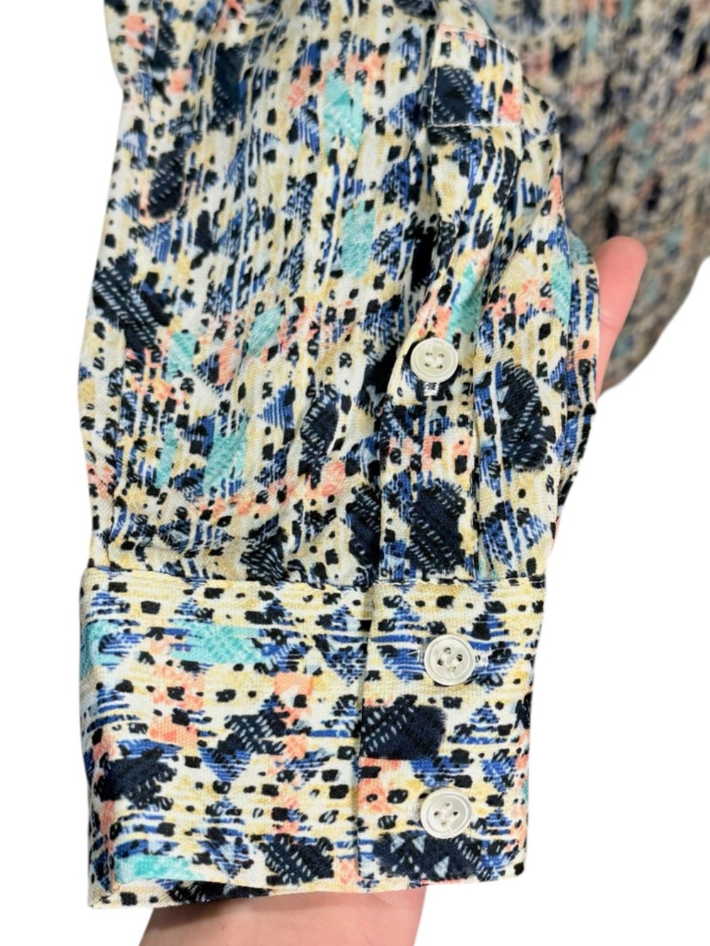 Reiss Olivia Ditsy Print Ruffle Trim Blouse Top Size 10 - Picture 9 of 12